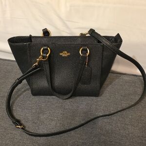 Coach Black Crossbody Bag with Gold Accents